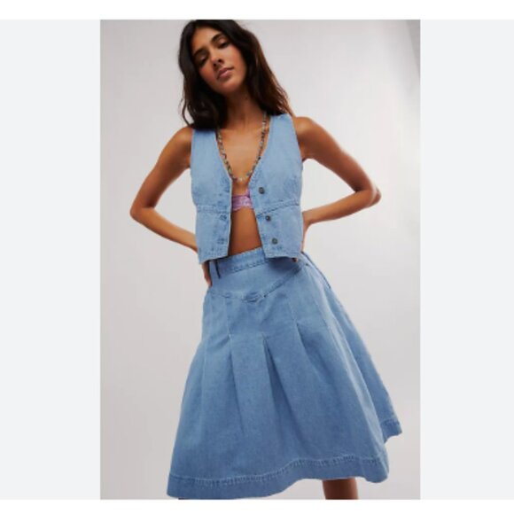 Free People Dresses & Skirts - NWOT free people scout denim SET sz14